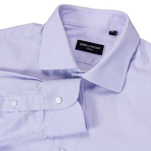 Spier & Mackay Classic Fit Light Blue Twill Dress‎ Shirt 16x34 Mens Long Sleeve